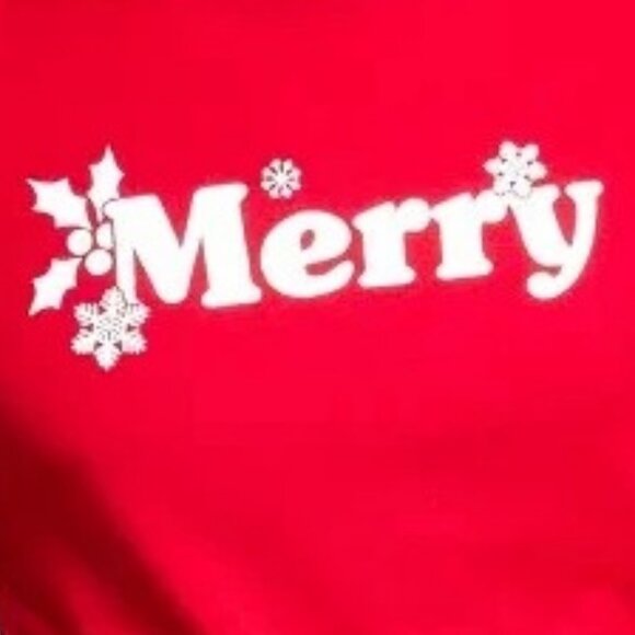 Family Pajamas Men's Knit Crew-Neck Pajama Top, Red Merry Christmas - Picture 3 of 3